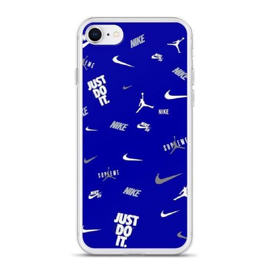 Coque iPhone 6 6S Nike Supr me fond bleu Jordan Logo