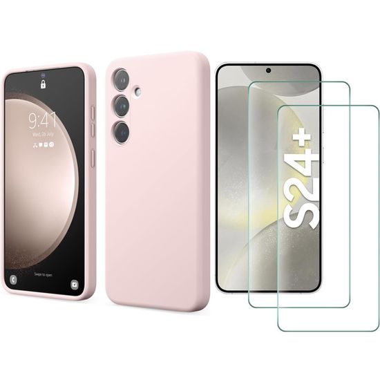 Pack Coque Silicone Rose + 2 Verres Trempés Pour Google Pixel 8 - Little Boutik - Neuf