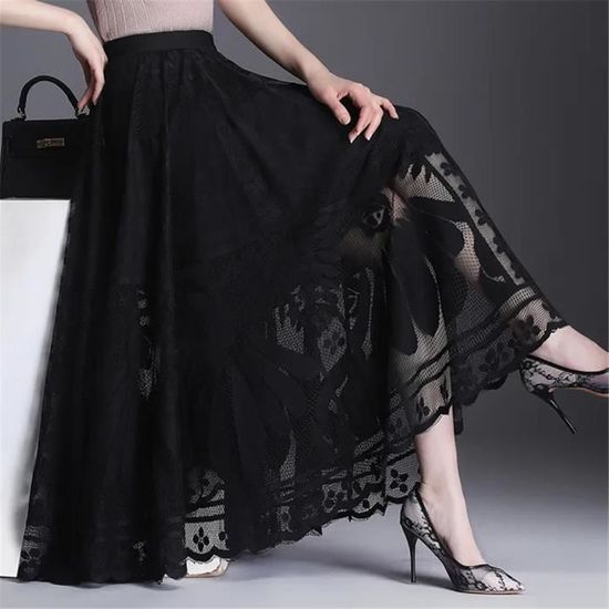 Jupes en laine vintage grande balançoire plissée taille haute