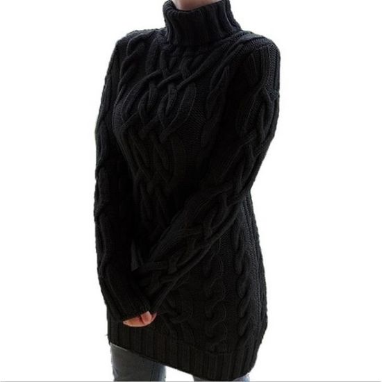 PASUDA Pull Femme Col Roulé Hiver Chaud Tricoté Pulls Chic Et