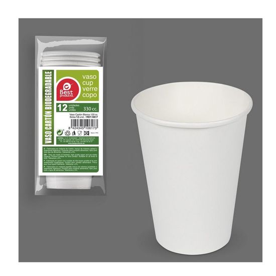 12 VERRES BIODÉGRADABLESS BLANC 33CL Blanc - Achat / Vente verre jetable -  Bientôt le Black Friday Cdiscount