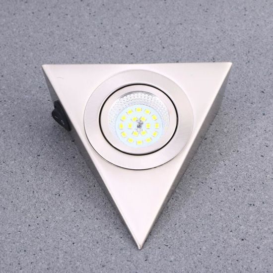13x13cm LED sous le meuble s'allume éclairage Triangle Mini étagère légère  en acier inoxydable brossé lampe ECLAIRAGE DE MEUBLE - Cdiscount Maison