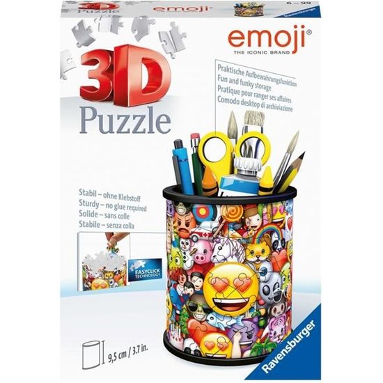 Ravensburger - Puzzle 3D Pot à crayons emoji - 54 pièces - Mixte - Dès 7 ans