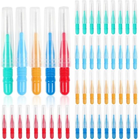 Kit Soin Appareil Dentaire - 4 Brosses Double Face + Cire Orthodontique - Nettoyage Interdentaire & Confort