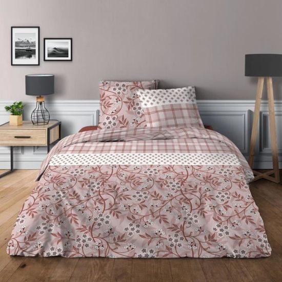 Parure De Draps 4 Pièces ROSAE - Coton 57 Fils/cm² - Drap Plat 240x300 Cm, Housse 140x190 Cm, 2 Taies 65x65 Cm