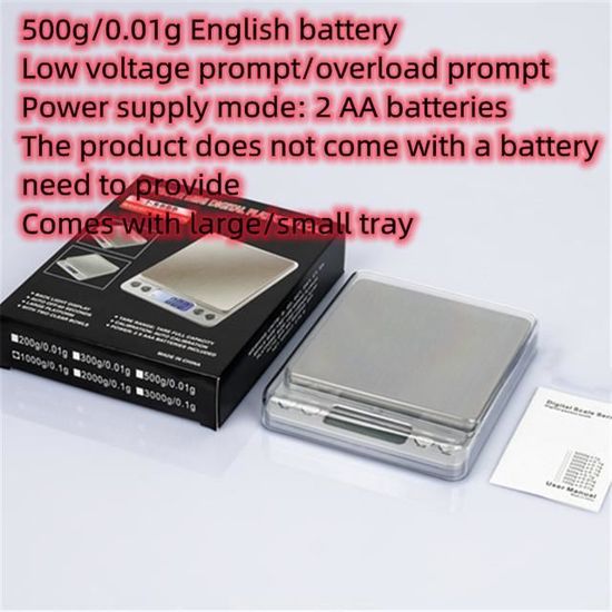 Balance De Cuisine électronique Haute Précision 500g/0.01g - Acier Inox, 7 Unités, Avec écran LCD - 4
