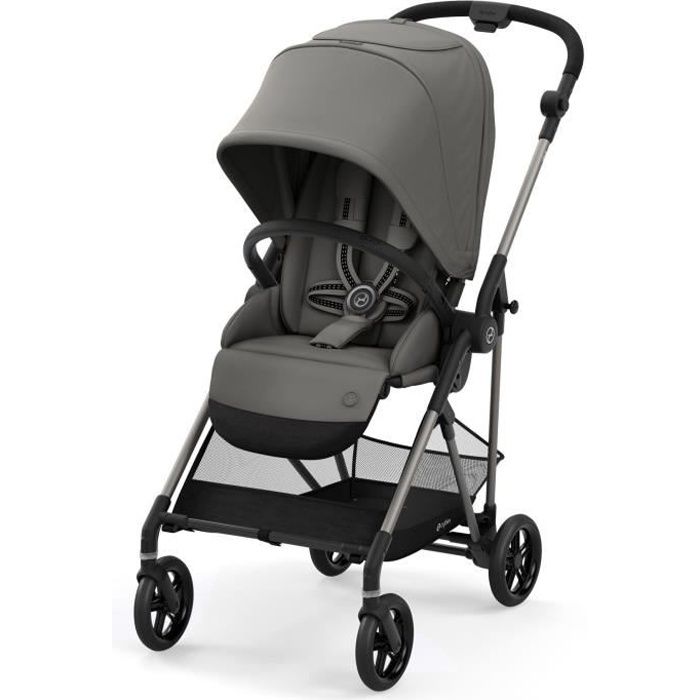 CYBEX Poussette Melio - Dès la naissance - Jusqu'à 15kg - Taupe/Gris Soho