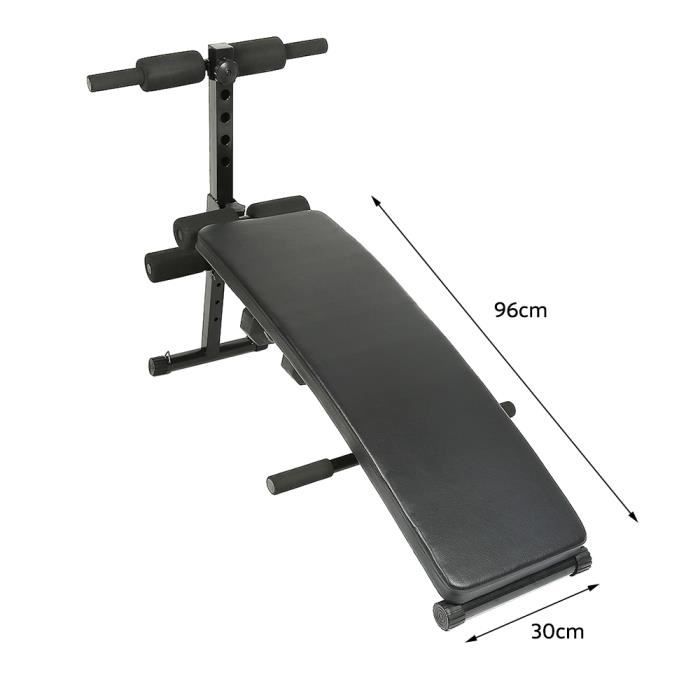 DIANWAA Banc de musculation noir reglable abdominaux et dorsaux charge max 100kg