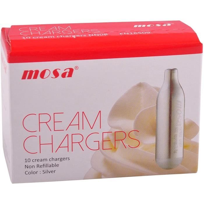 Mosa 20 Cartouches de Gaz pour Siphon à Chantilly, Capsules de Recharge N2O