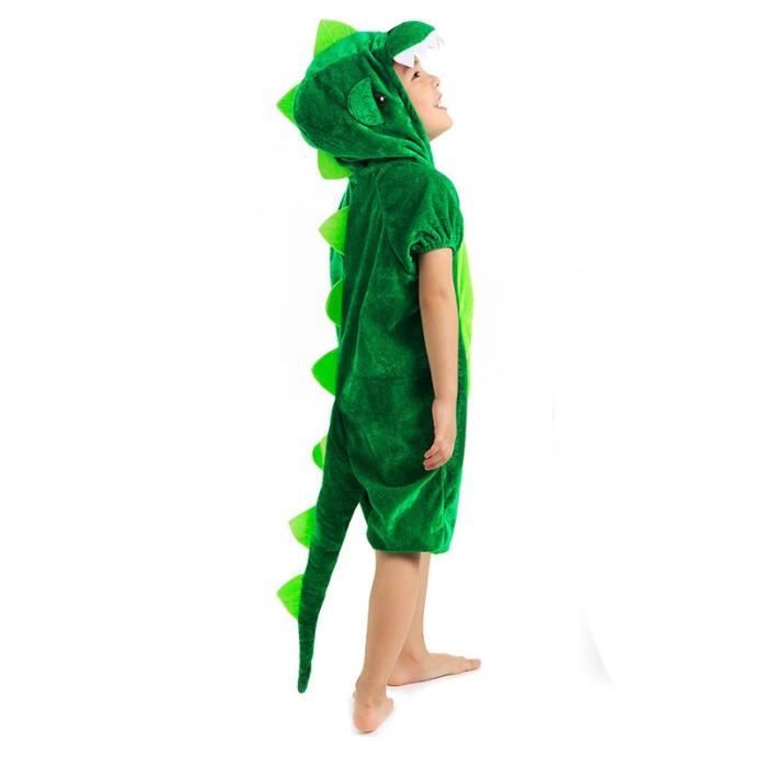 1pcs Pyjama Combinaison Animaux Costume Déguisement Enfant Fille S (Dinosaure vert)