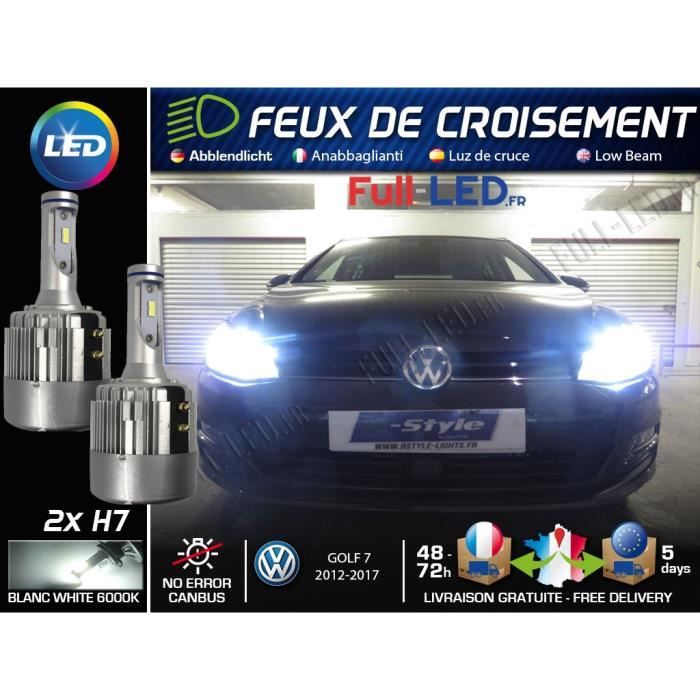 Ampoules LED H7 - Spécial Volkswagen Golf 7 - Feux de croisement