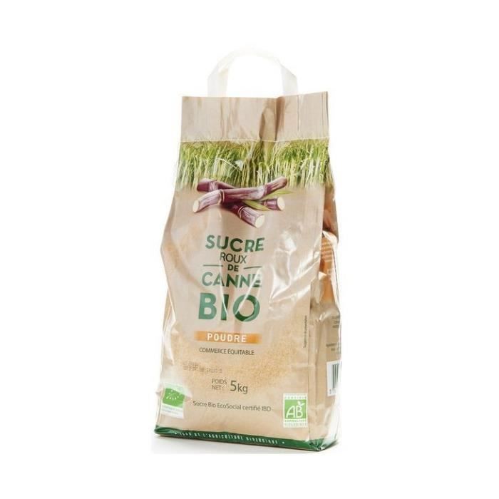 Sucre canne roux équitable 5kg - Loiret Haëntjens