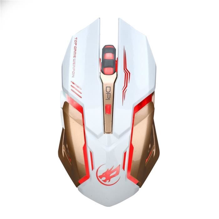 Souris,Souris de jeu sans fil Rechargeable rétro éclairé souffle confort Gamer souris muettes silencieuses pour - Type White