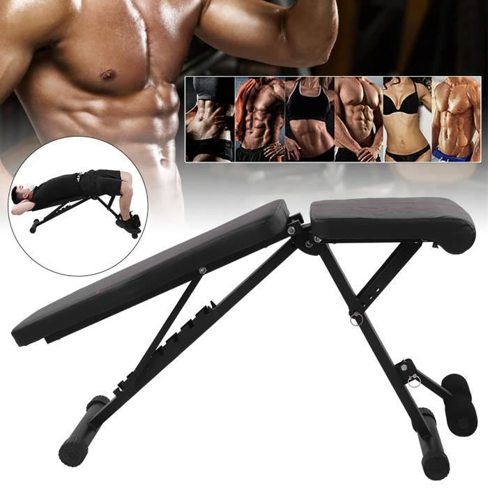 Banc de musculation réglable Banc d'haltérophilie pliable Exercice Fitness Banc assis pour entraînement complet du corps avec