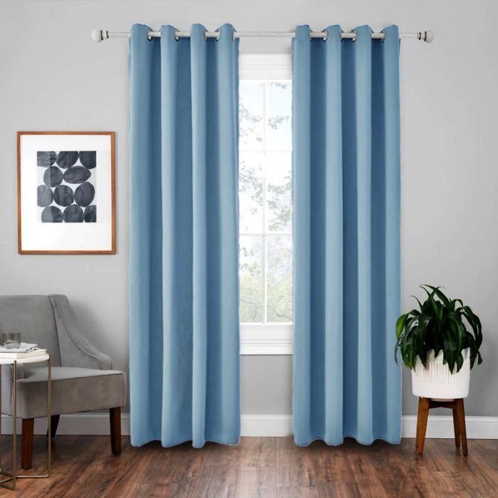 LIGAHUI Rideaux Occultant Ange 2xL110xH215 cm Reducteur De Bruit Decoration Chambre Rideaux Thermique Isolant /à Oeillets pour Enfant 2 Pi/èces