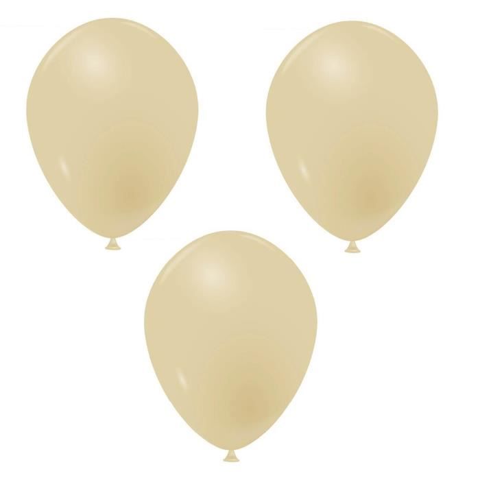 Ballon opaque français en latex biodégradable Beige 25cm (x10) REF/40173