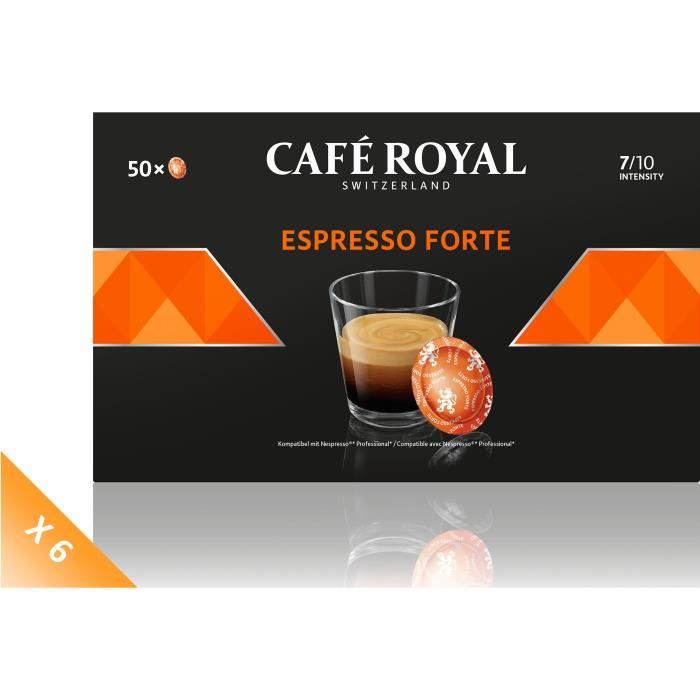 Lot de 6 CAFE ROYAL Compatible Nespresso Professionnel Espr. Forte x50