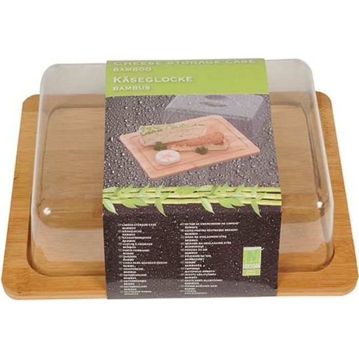 CLOCHE A FROMAGE RECTANGLE BOIS BAMBOU STOCKER