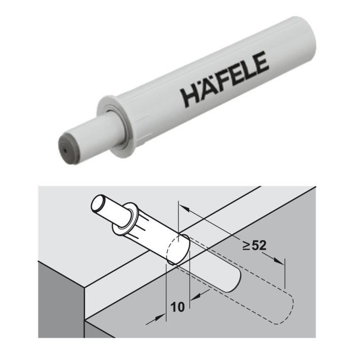 Amortisseur de porte Ø 10 mm meuble fermeture optimale support adaptateur gris (fort 70N)