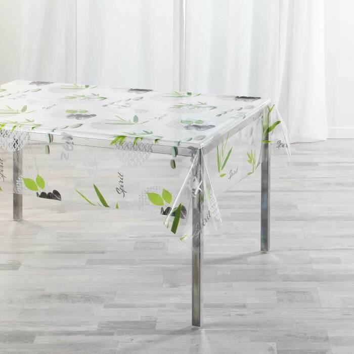 NAPPE CRISTAL RECTANGLE 140 x 240 CM PVC IMPRIME 14/100E ZEN PARADIS