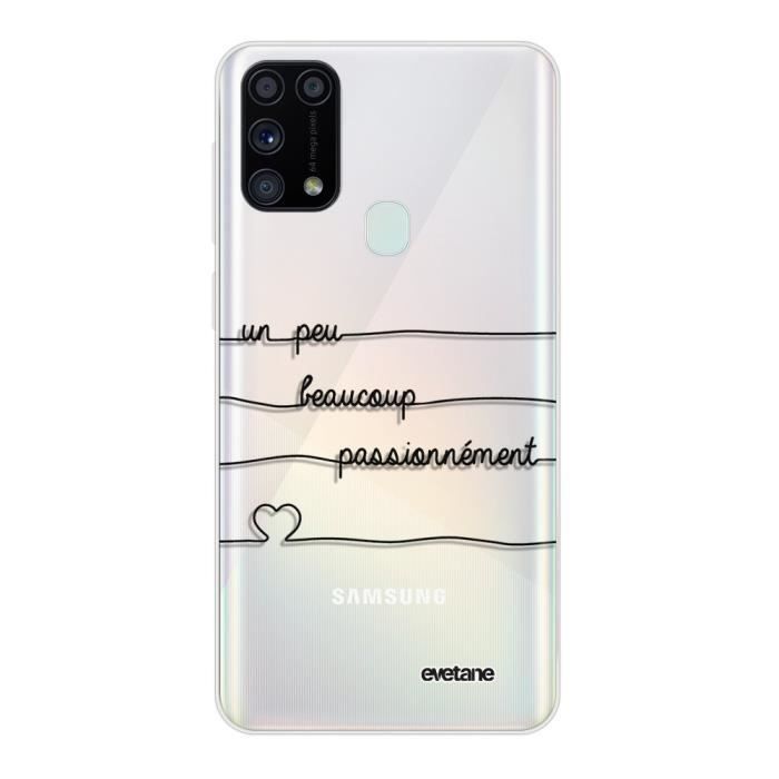 Coque Samsung Galaxy M31 360 intégrale transparente Un peu, Beaucoup, Passionnement Ecriture Tendance Design Evetane.
