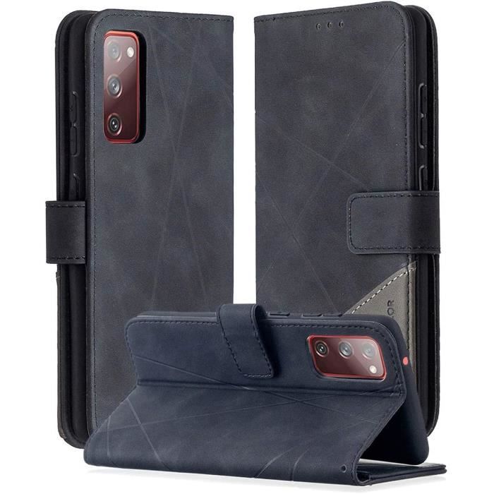 Etui pour Samsung Galaxy S20 FE, Portefeuille en cuir ultra fin Flip Cover Slot Card Kickstand Anti Shock Cover pour Samsung Gal AI