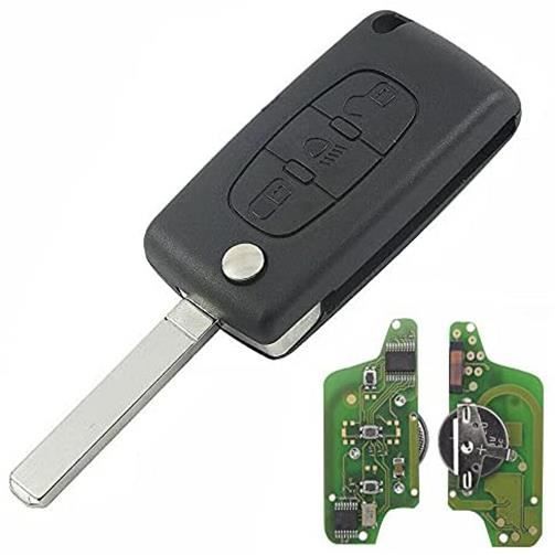Clé Vierge 3 Bouton Phare CE0523 à Programmer pour Citroen C1 C2 C3 C4 C5 C6 C8 Xsara Picasso Peugeot 207 208 307 308 407 807 Lame 7
