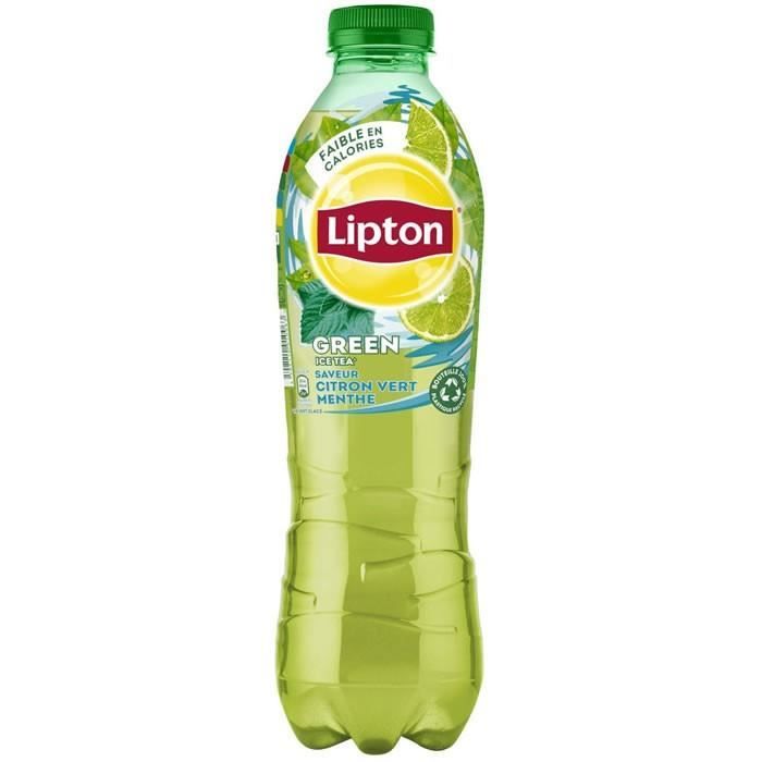 LOT DE 3 - LIPTON Green Ice tea - Thé glacé aromatisé citron vert et menthe 1 L