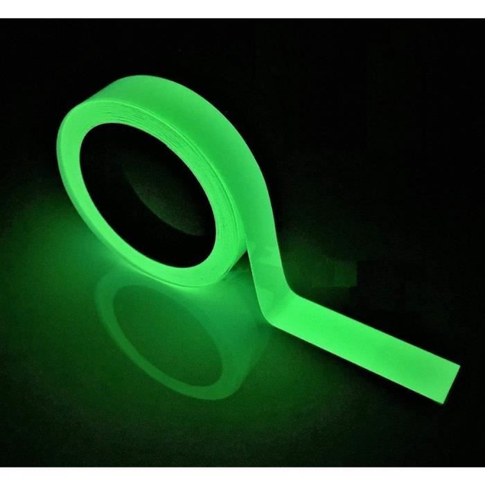 Ruban adhésif phosphorescent pour rouleau de balisage de sécurité escaliers, murs, marches, panneaux de sortie (9.85 ft X0.3 inch)