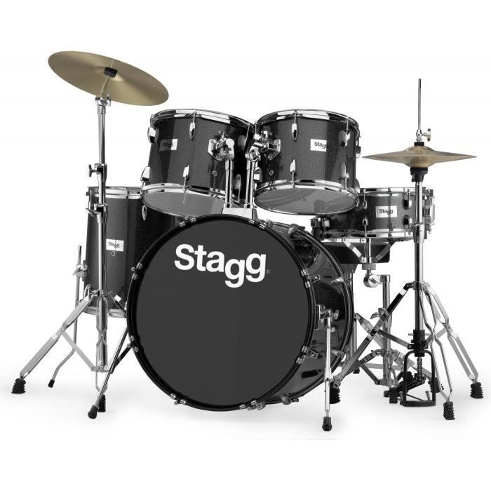 STAGG TIM322B SPBK Batterie Acoustique 22-- 5 Pièces - Noir pailleté