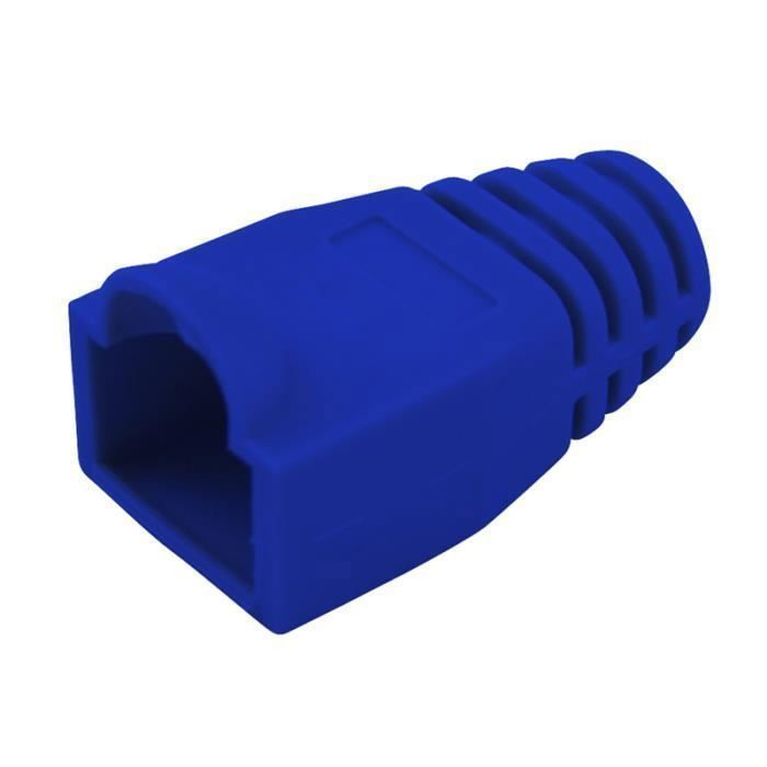 Waytex 37177 Manchon souple pour RJ45 bleu sachet de 10