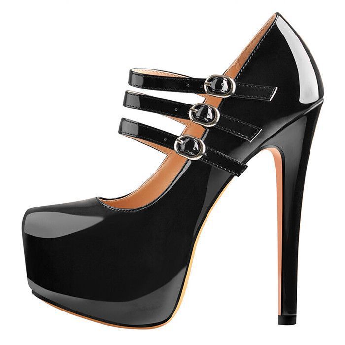 Dream Pairs Office-02 Escarpins classe Mary Jane à talons hauts avec