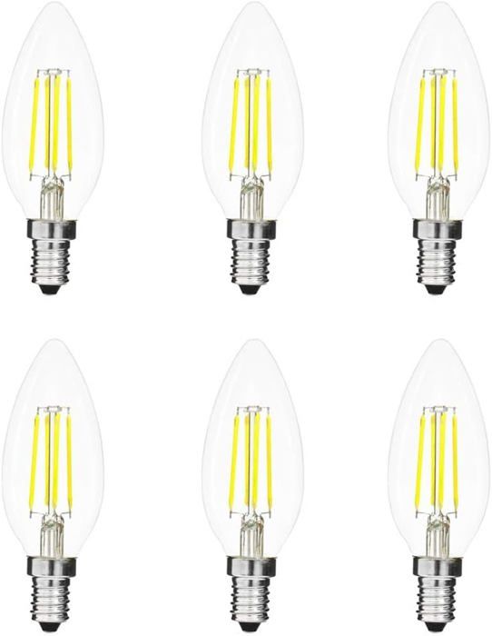 Lot De 6 Ampoules LED E14 6W - Blanc Froid 6000K - 1000 Lumens (Équiv. 100W) - Non Dimmable