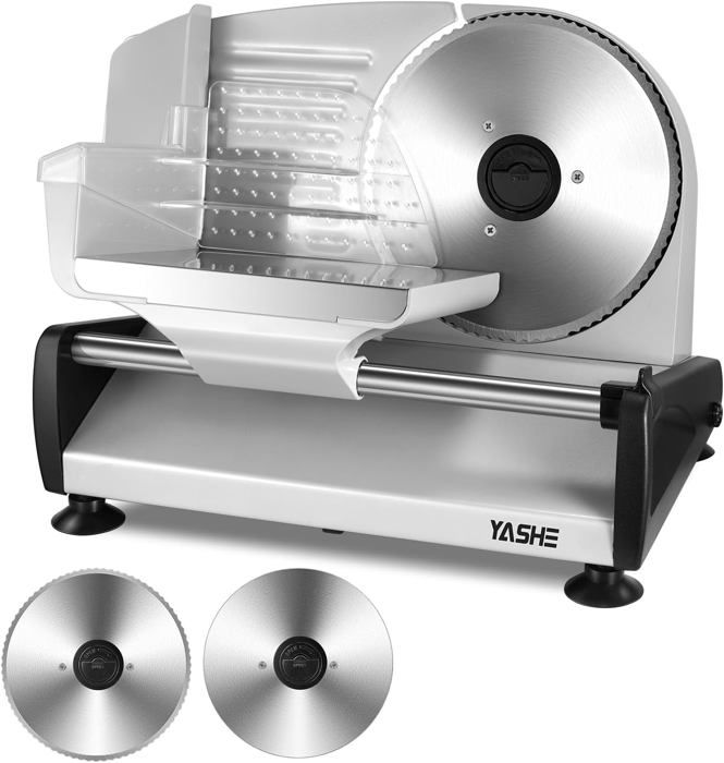 Trancheuse Domo DE522S - Lame 22cm Acier Inox - 200W - Réglage 0-15mm - Pour Pain, Viande, Fromage