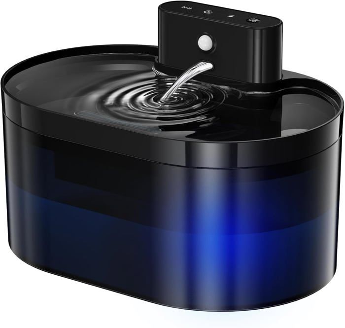 Comparer les prix de Fontaine A Eau Chat Sans Fil,2.2L Fontaine À Eau Pour Chat À Pile,Fontaine Eau Chat Avec Detecteur De Mouvement,Noir