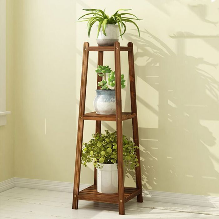 Support pour Plantes en Bois - Étagère à Fleurs à 3 niveaux- 30.5x30.5x96.5cm - Intérieur