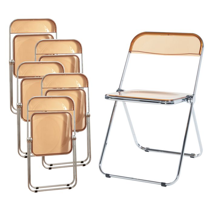Lot de 6 chaises pliantes Pornainen orange transparent Lot de 6 chaises pliantes Pornainen orange transparent