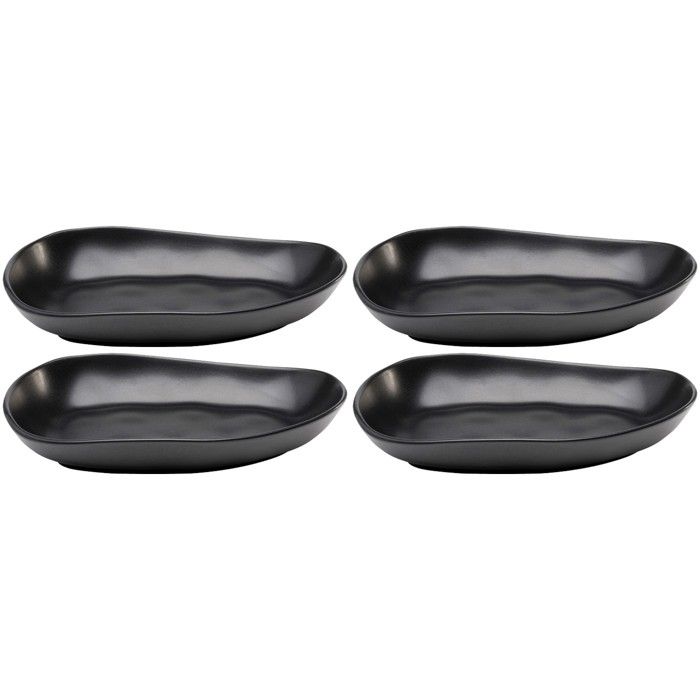 Assiettes creuses Organic 25cm noires set de 4 Kare Design