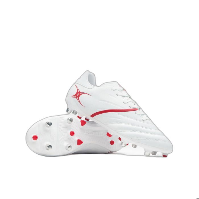 Chaussures de rugby Gilbert X20 Pwr 6S - blanc / rouge Chaussures de rugby Gilbert X20 Pwr 6S - blanc / rouge