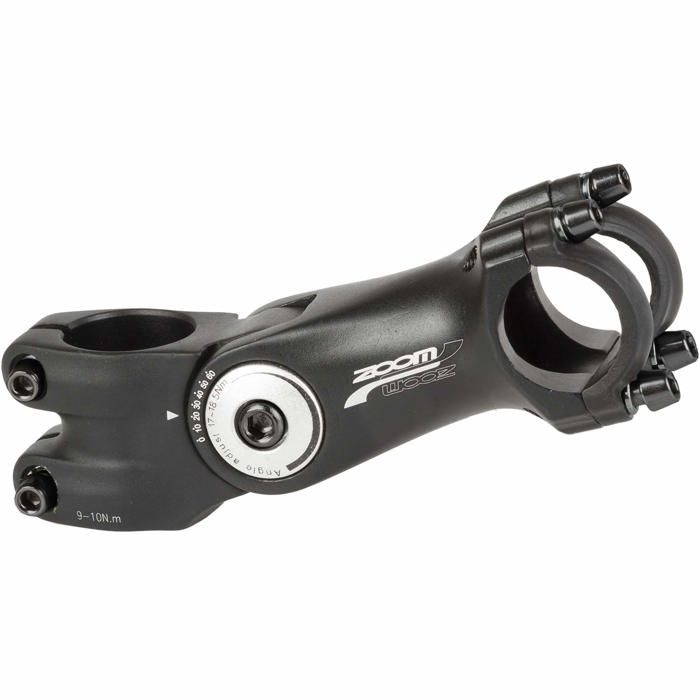 Potence en aluminium - Zoom - Inclinaison 0-60° - Diamètre 31.8 mm - Noir mat / argentée - Longueur 105 mm