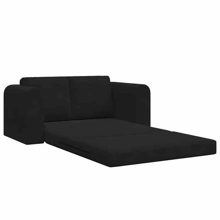 Promotion janvier Canapé-lit Convertible - CLARENCE - 2 en 1 - Noir 148x71x83 cm Velours CC545