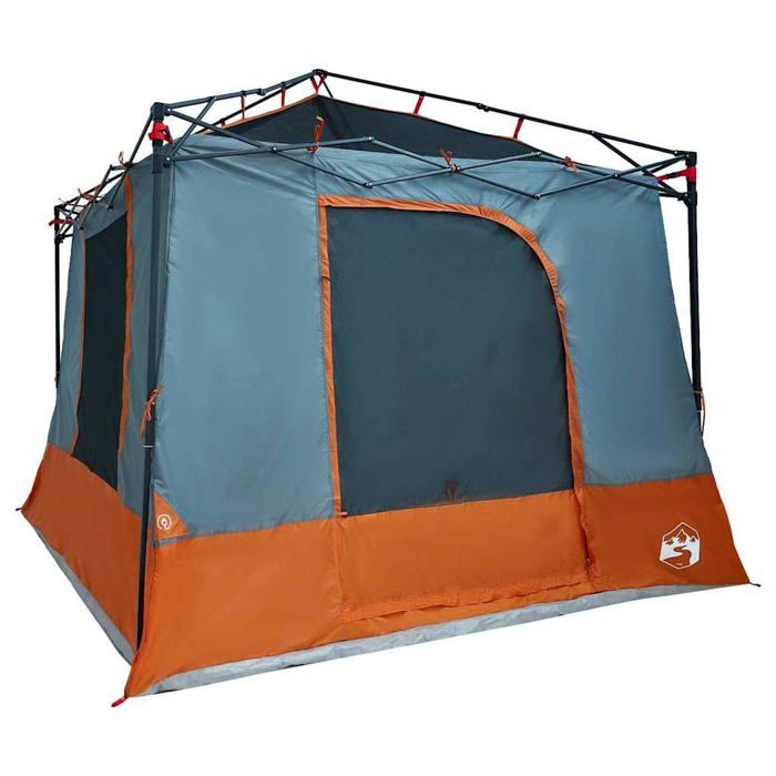 Tente intérieure moderne - vidaXL - Gris et Orange - 290x288x234 cm - Taffetas - 6 personnes - 2 portes - 4 fenêtres