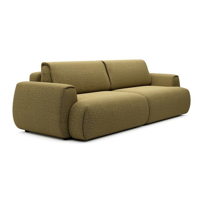 Canapé 4 places convertible en tissu chenille vert olive MONELIA