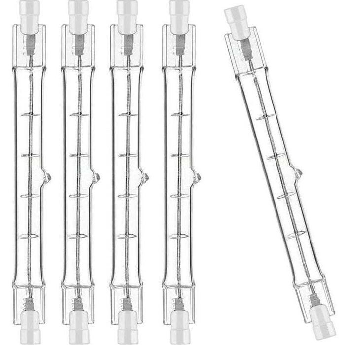 Ampoules halogènes R7S - ZOR - Lot de 5 - 118mm - 400W - 230V - Dimmable - Éclairage blanc chaud 2700K Ampoules halogènes R7S - ZOR - Lot de 5 - 118mm - 400W - 230V - Dimmable - Éclairage blanc chaud 2700K