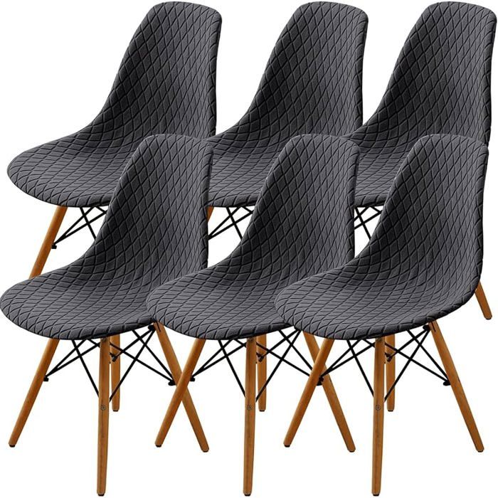 XJYDNCG 6Pcs Housse de Chaise Scandinave Extensible sans Accoudoirs - Gris