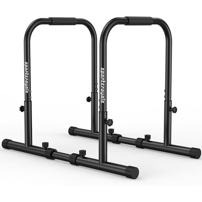 Station de musculation - FED FITNESS - MAX 180 kg - Barres Parallèles Renforcées Réglables - Dips et Gymnastique