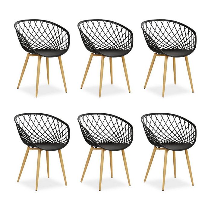 Chaise de jardin - HOMESTYLE4U - HomeStyle4U 2817 - Avec accoudoirs - Noir - Lot de 6 Chaise de jardin - HOMESTYLE4U - HomeStyle4U 2817 - Avec accoudoirs - Noir - Lot de 6