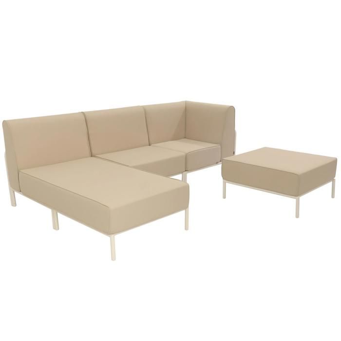 Salon de jardin bas modulable uni 4 places beige 272 x 153 cm Patio Oviala