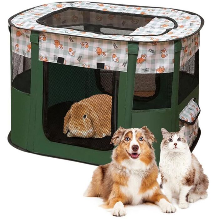 Parc pliable pour chiots et animauxEn tissu OxfordTente rectangulaire pour chiens lapins cochons dInde et chats