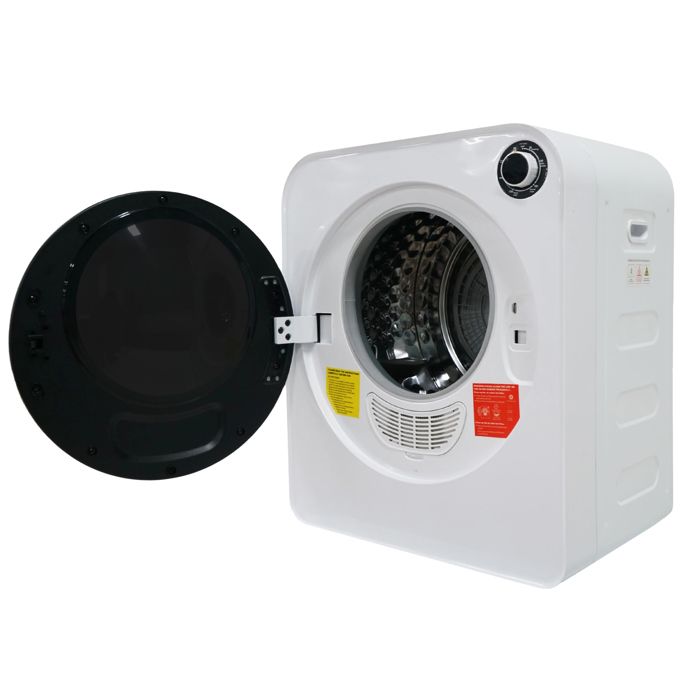 Sèche-Linge à Évacuation Compact 3 kg – Chauffage en céramique PTC - Tambour en acier inoxydable - 4 programmes - 830W - Blanc